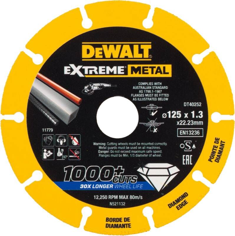 DeWalt DT40252 Diamantzaagblad 125x22.2x1.3mm. Koper Metaal Alu VE=1