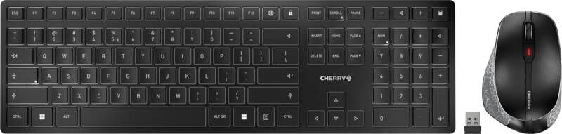 CHERRY DW 9500 SLIM Desktop Draadloze Toetsenbord en Muis Set Qwerty Zwart