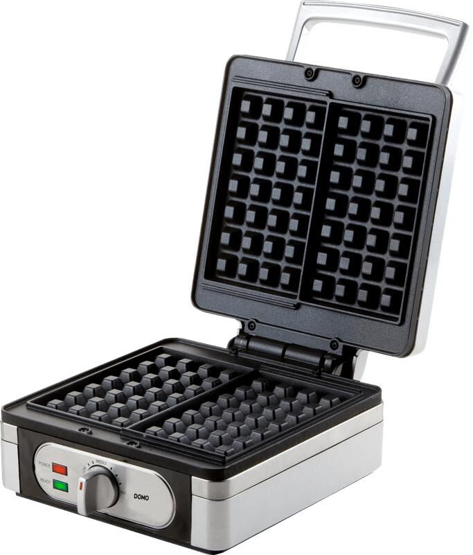 Domo DO9047W N Wafelijzer Belgische wafels 4x7 Zilver