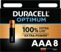 Coppens Duracell Optimum Alkaline AAA 8 pack LR03 - Thumbnail 1