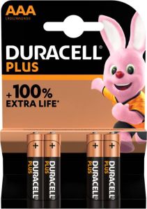 Duracell Alkaline Plus AAA-batterijen 4 stuks