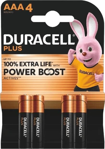 Duracell Alkaline Plus AAA-batterijen 4 stuks