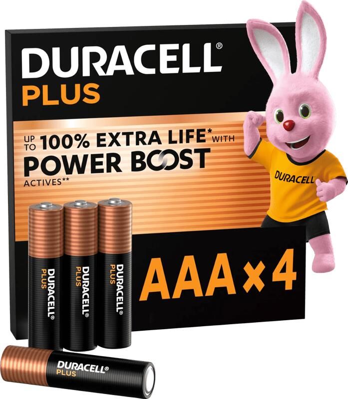 Coppens Duracell plus power boos AAA 4 pack