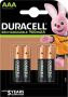 Coppens Duracell Rechargeble Stay Charged AAA HR03 900mAh blister 4 stuks - Thumbnail 1