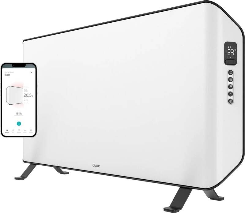Duux Edge 2000W Smart Convectorkachel Elektrische Kachel Elektrische Verwarming Badkamer Woonruimte Kantoor – Wit