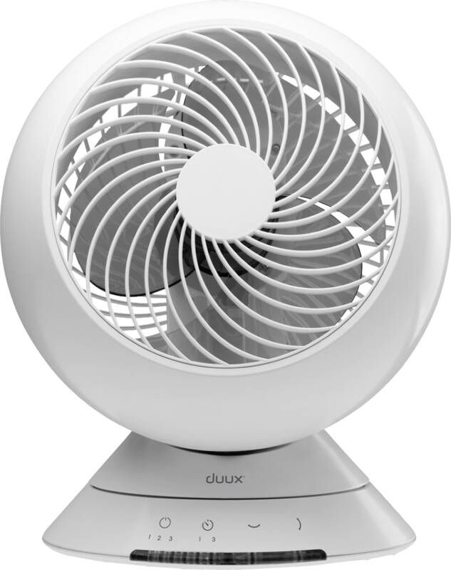 Duux Globe Tafelventilator Wit Stille Ventilator 13dB 3 snelheden Horziontaal + Verticaal draaien