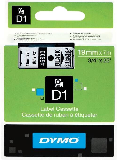 Dymo Authentieke D1 Labels Zwart-Wit (19 mm x 7 m)