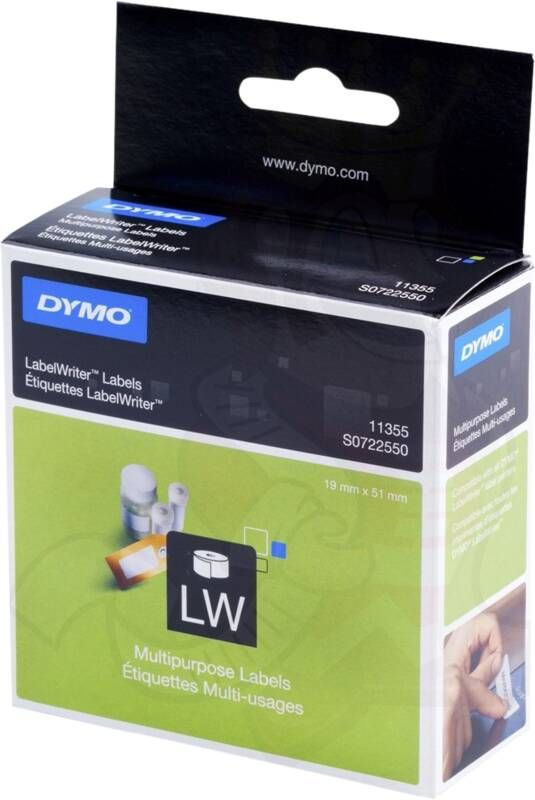 Dymo Authentieke Kleine Multifunctionele Labels (19 mm x 51 mm)