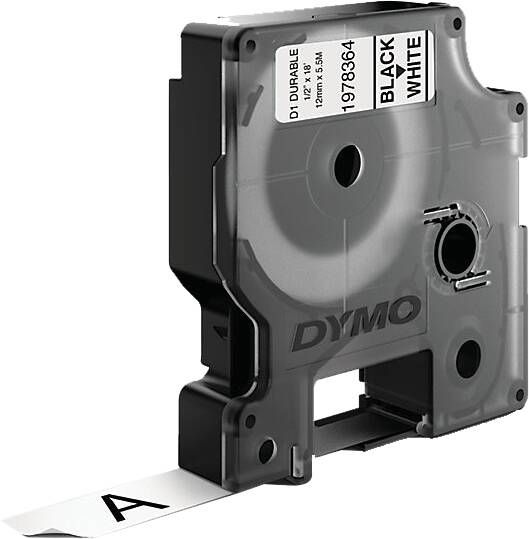 Dymo D1 Hoogpresterend Labeltape Zwart-Wit Label (12 mm x 5 m)
