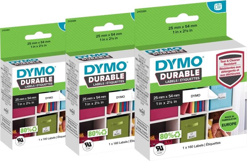 Dymo Duurzame LabelWriter Etiket 25x54mm 160 stuks 3-pack