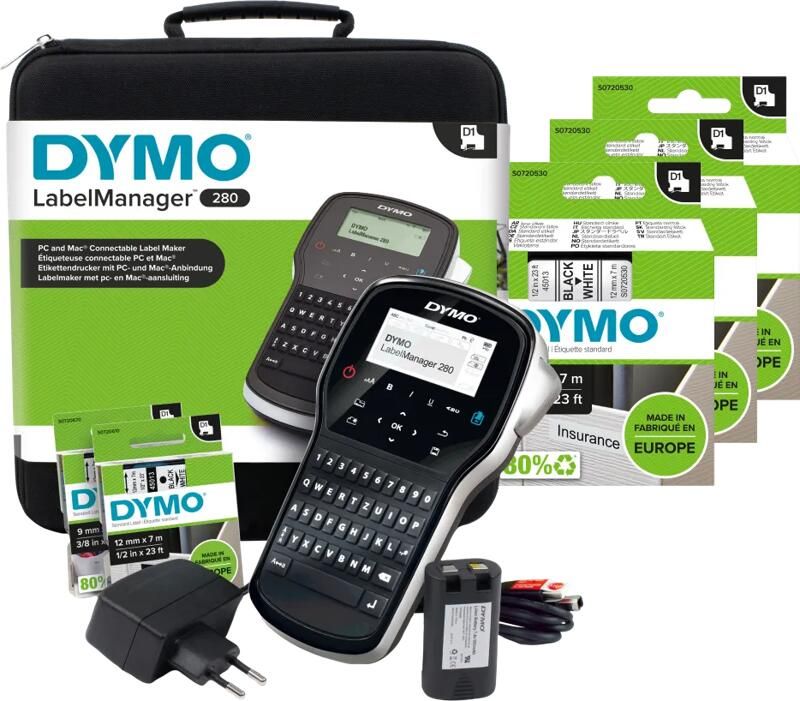 Dymo LabelManager 280 Case Kit Qwerty + 3 extra labels