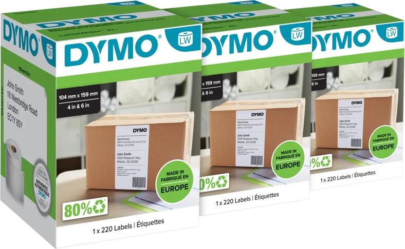 Dymo LabelWriter Extra Grote Etiketten 104 x 159 mm 3-pack