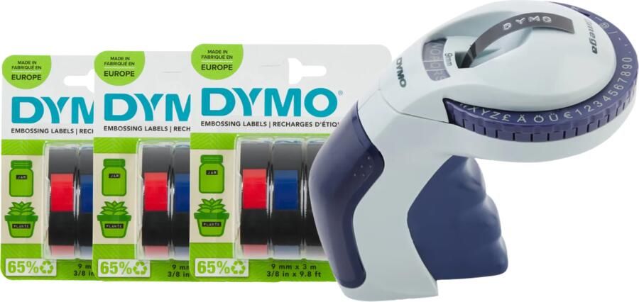 Dymo Omega Lettertang + 3 extra labels