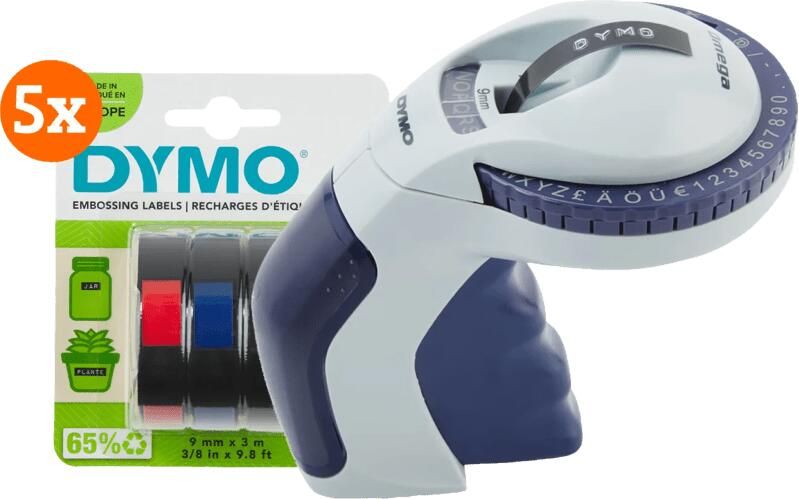 Dymo Omega Lettertang + 5 extra labels