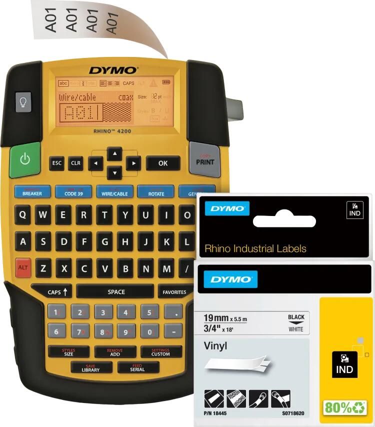 Dymo Rhino 4200 Labelprinter Qwerty + 1 extra label