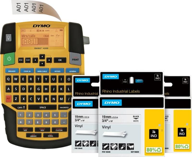 Dymo Rhino 4200 Labelprinter Qwerty + 3 extra labels