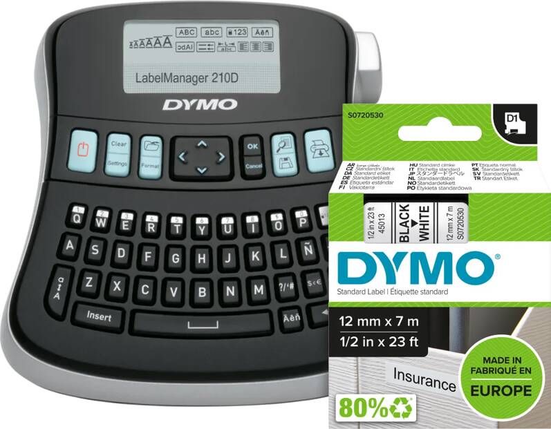 Dymo LabelManager 210D+ Labelprinter Qwerty + 1 extra label