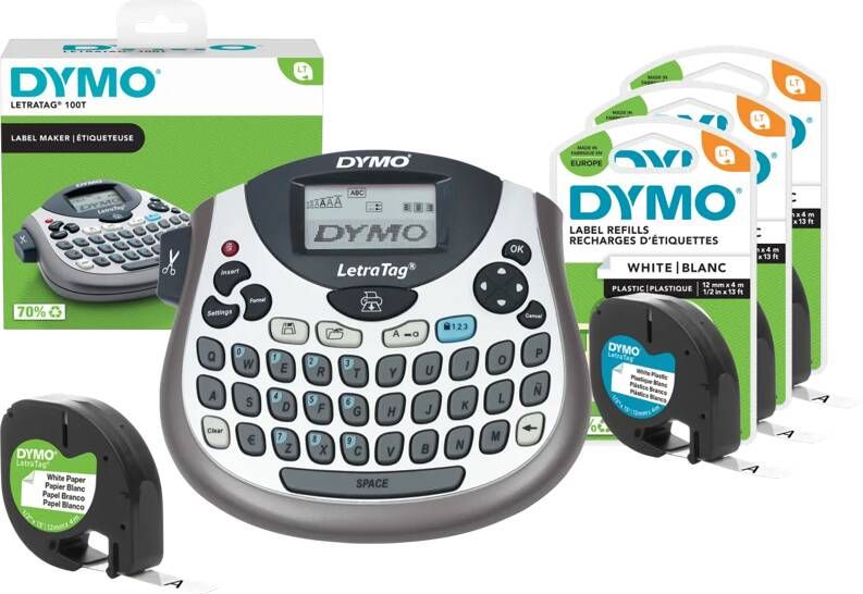 Dymo LetraTag LT-100T Labelprinter Qwerty + 3 extra labels