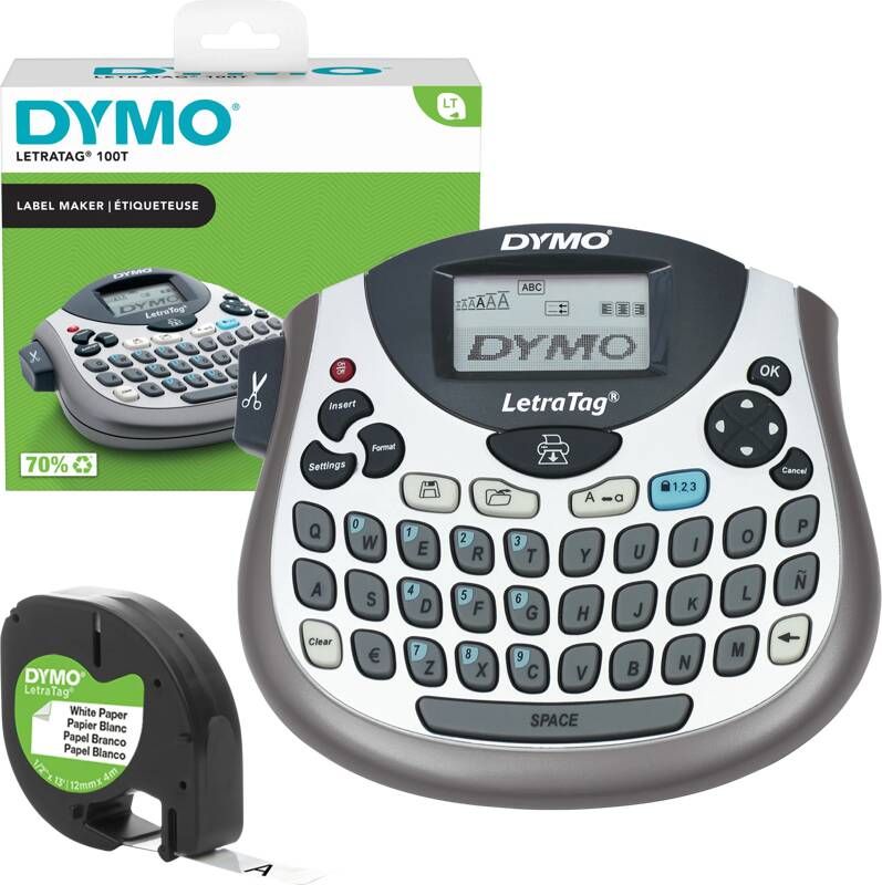 Dymo LetraTag LT-100T Labelprinter Qwerty + tape