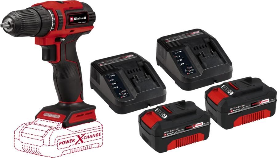 Einhell TE-CD 18 40 Li BL Solo 4 0 Ah Accu (2x) Starterspakket