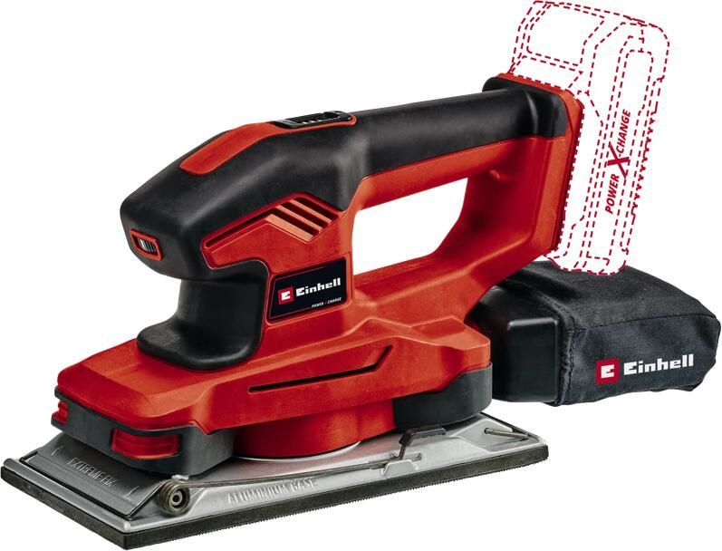 Einhell accu Vlakschuurmachine TE-OS 18 230 Li Solo (elektronische snelheidsregeling microklittenbandbevestiging aluminium voetplaat stofopvangzak 3x vellen schuurpapier zonder accu en lader)