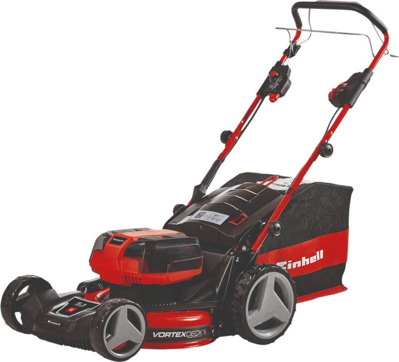 Einhell Accu Grasmaaier GP-CM 36 47 S HW Li Kit Power X-Change 36 V Li-ion Maaibreedte: 47 cm Aanbevolen gazonoppervlakte: tot 700 m² Zelfrijdend Mulching functie Incl. 4x 4 0 Ah accu en 2x Twincharger