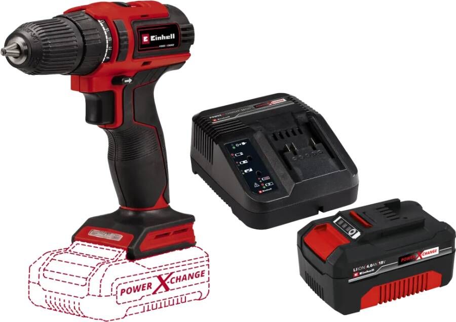 Einhell TE-CD 18 40 Li BL Solo + 18 V 4.0 Ah Starter Kit- Power X-Change