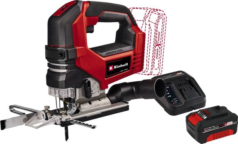 Einhell TP-JS 18 135 Li BL Solo + 18 V 4.0 Ah Starter Kit Power X-Change