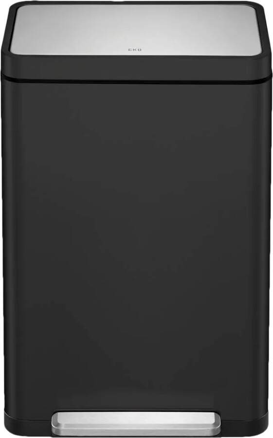 EKO X-Cube recycling pedaalemmer 20+20 liter Steel Stainless steel Polypropylene zwart glanzend mat RVS
