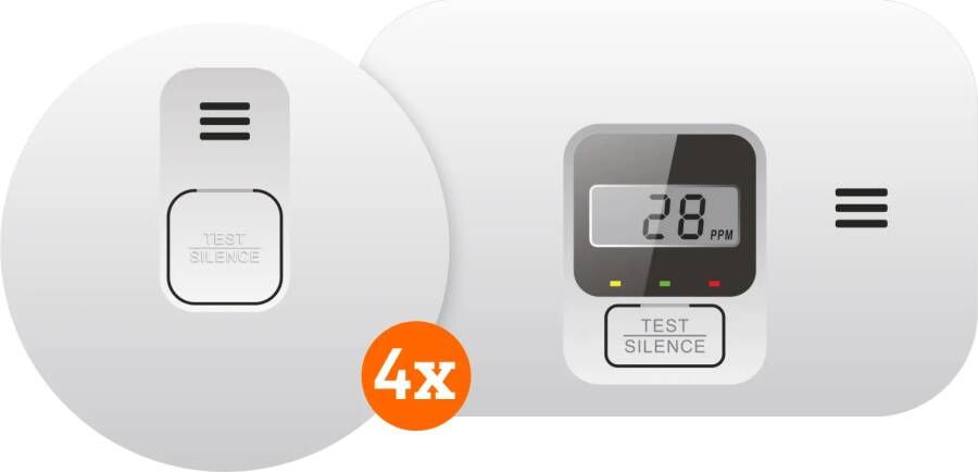 Elro Blue Line CBFS58R Rookmelder 4-pack + Koolmonoxidemelder