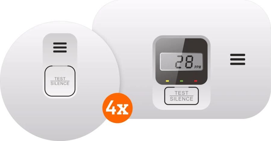 Elro Blue Line CBFS36 Rookmelder 4-pack + Koolmonoxidemelder