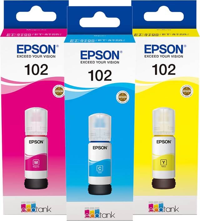 Epson 102 Inktflesjes 3-Color Combo Pack