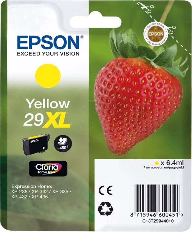 Epson inktcartridge 29XL 450 pagina&apos;s OEM C13T29944012 geel 10 stuks