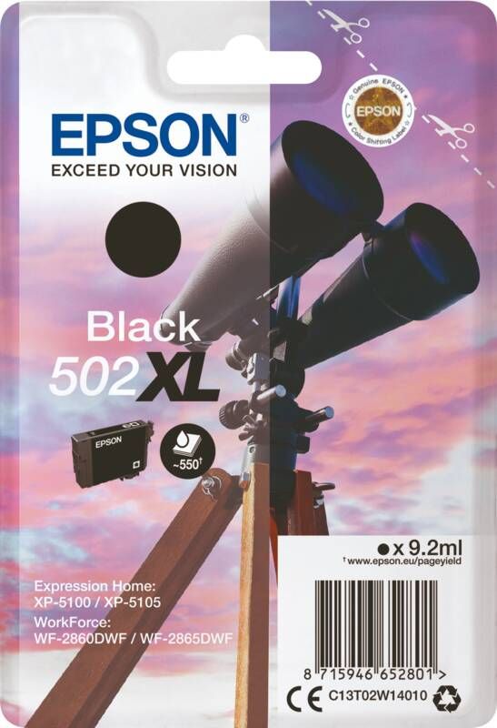 Epson 502XL zwart cartridge