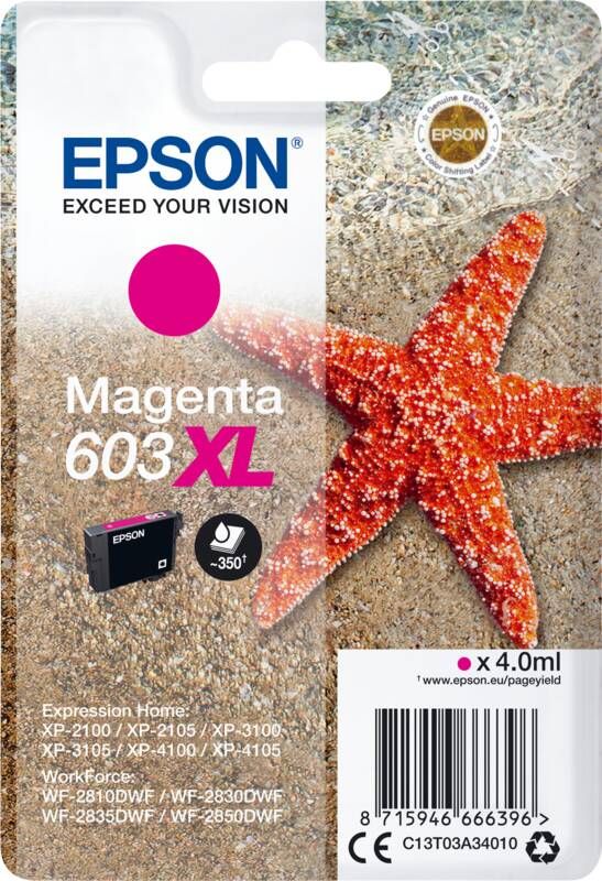 Epson inktcartridge 603 XL 4 ml OEM C13T03A34010 magenta