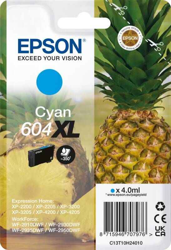 Epson 604XL Cartridge Cyaan