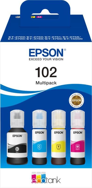 Epson inktfles 102 6.000 7.500 pagina's OEM C13T03R640 4 kleuren