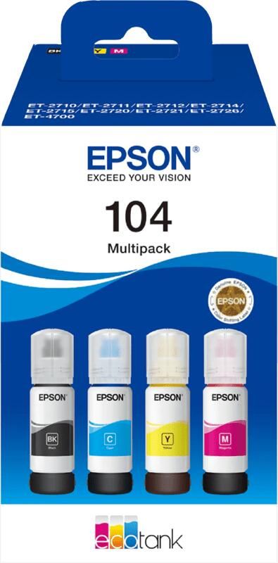 Epson 104 EcoTank 4-colour Multipack | Cartridges&Toners | Computer&IT Printen&Scannen | 8715946684888