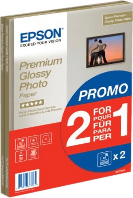 Epson Premium Glossy Photo Paper A 4 2x 15 Sh. 255 g S 042