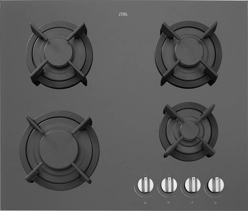 ETNA KGG860ZTA Gaskookplaat Gas-op-glas 60 cm Zwart