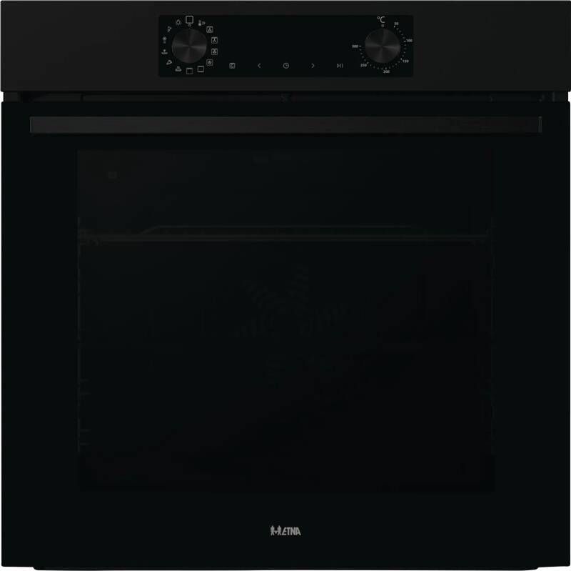 ETNA OP316MZ Inbouwoven Pizza oven (tot 300°C) Turbo Hetelucht Pyrolyse Matzwart 77 Liter Snel Voorverwarmen