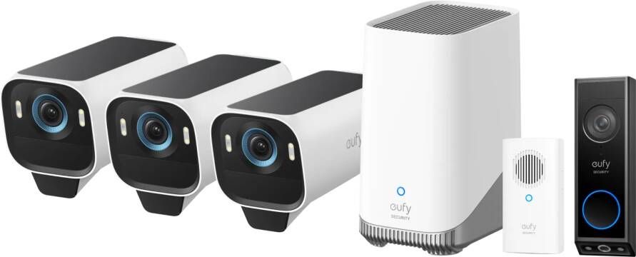 Eufy Cam S3 Pro 3-Pack + Video Doorbell E340 + Chime