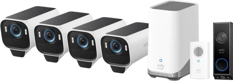 Eufy Cam S3 Pro 4-Pack + Video Doorbell E340 + Chime