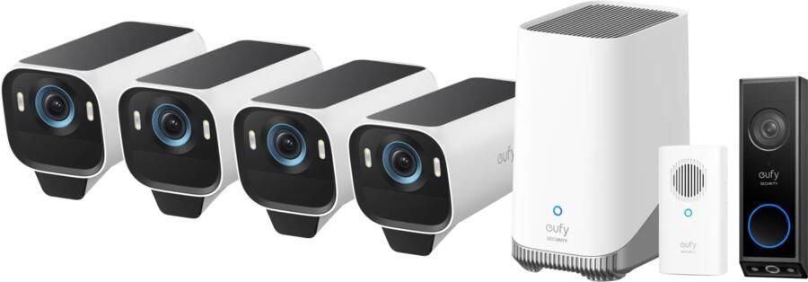 Eufy Cam S3 Pro 4-Pack + Video Doorbell E340 + Chime