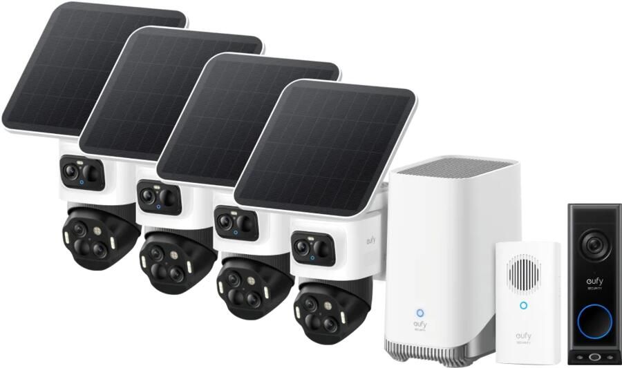 Eufy Cam S4 4-Pack + HomeBase 3 + Video Doorbell E340 + Chime