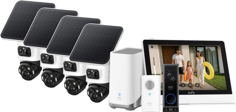 Eufy Cam S4 4-Pack + HomeBase 3 + Video Doorbell E340 + Smart Display E10