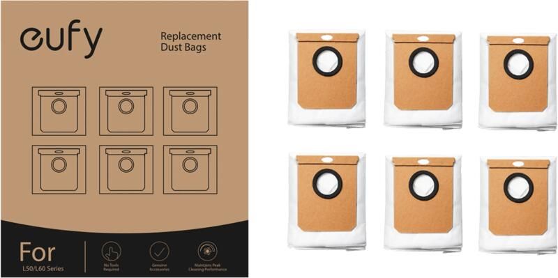 Eufy Self Empty Dustbag*6 for L60 SES L60 Hybrid L60 Hybrid SES Stofzak
