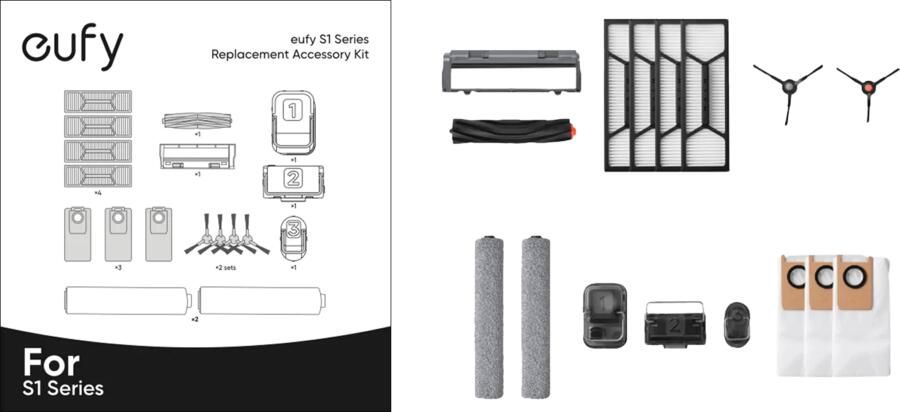 Eufy S1 Series Half-year accessory package (1 x Rolling Brush + Guard 4 x High-performance filter Stofzuiger accessoire