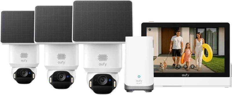 Eufy SoloCam E42 3-Pack + HomeBase 3 + Smart Display E10
