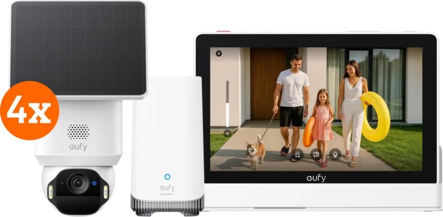 Eufy SoloCam E42 4-Pack + HomeBase 3 + Smart Display E10